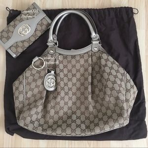 Gucci GG Canvas Sukey Bag with Matching Wallet - Pristine Condition